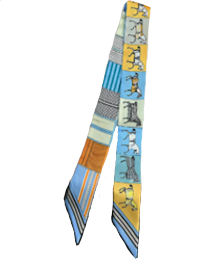 FELICITY Horse Design Twilly Scarf, Hair or Handbag Tie - 85x5cm