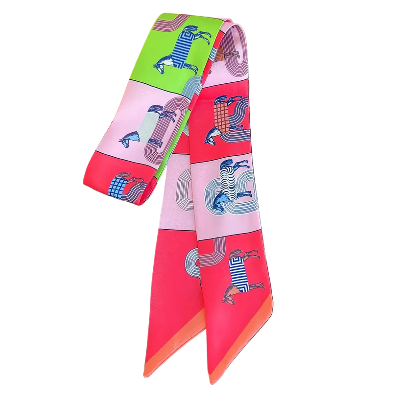 LYON Horse Design Twilly Scarf, Hair or Handbag Tie - 85x5cm