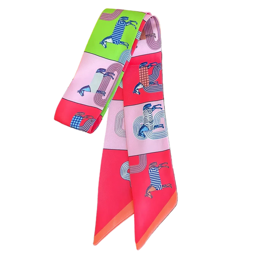 LYON Horse Design Twilly Scarf, Hair or Handbag Tie - 85x5cm