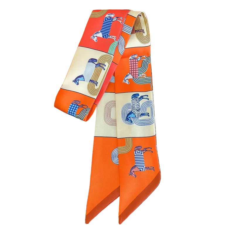 LYON Horse Design Twilly Scarf, Hair or Handbag Tie - 85x5cm