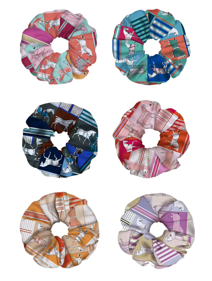 FELICITY Horse Design Twill Scrunchie
