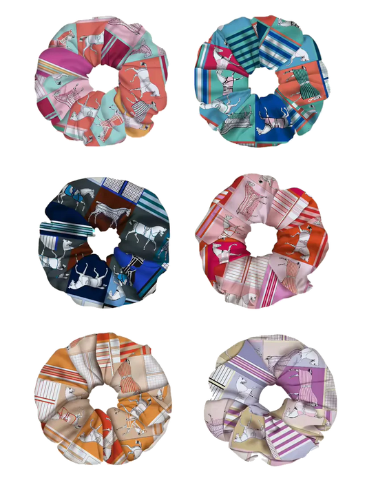 FELICITY Horse Design Twill Scrunchie