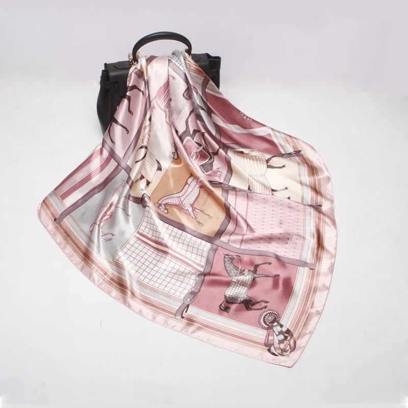 IRIS Horse Design Satin Scarf