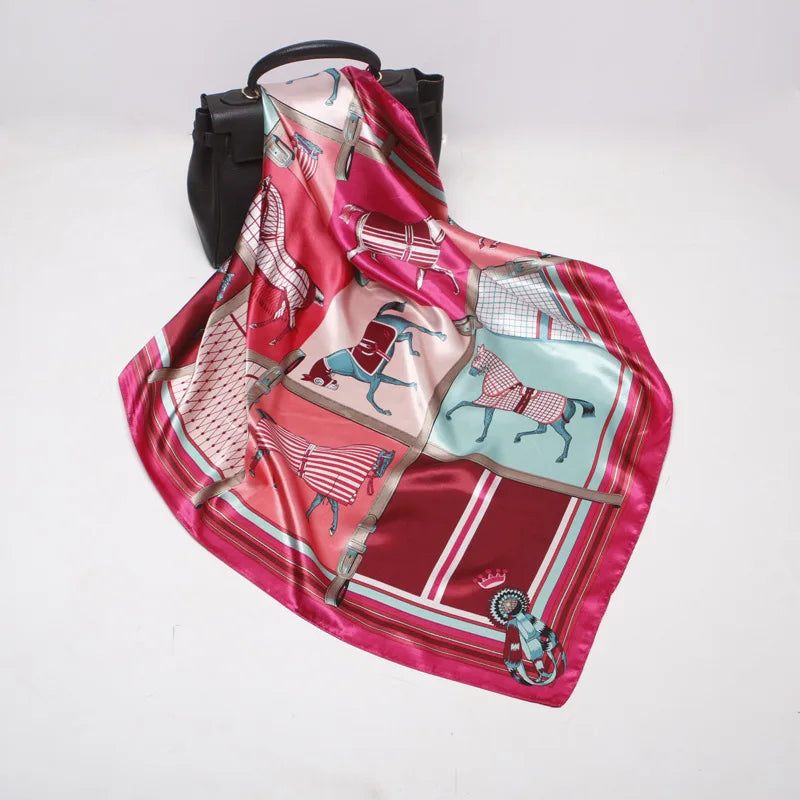 IRIS Horse Design Satin Scarf