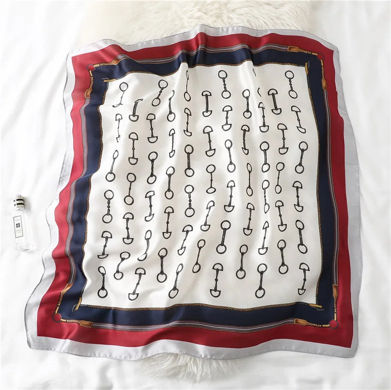 ADDISON Horse Design, Man-Made Silk Scarf