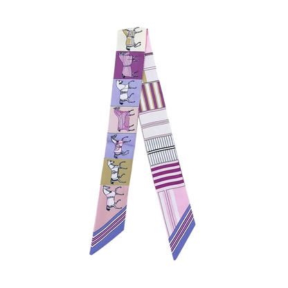 FELICITY Horse Design Twilly Scarf, Hair or Handbag Tie - 85x5cm