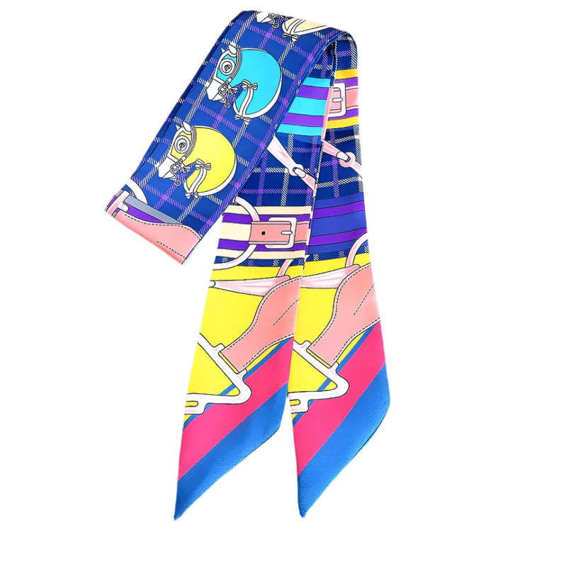 PARIS Horse Design Twilly Scarf, Hair or Handbag Tie