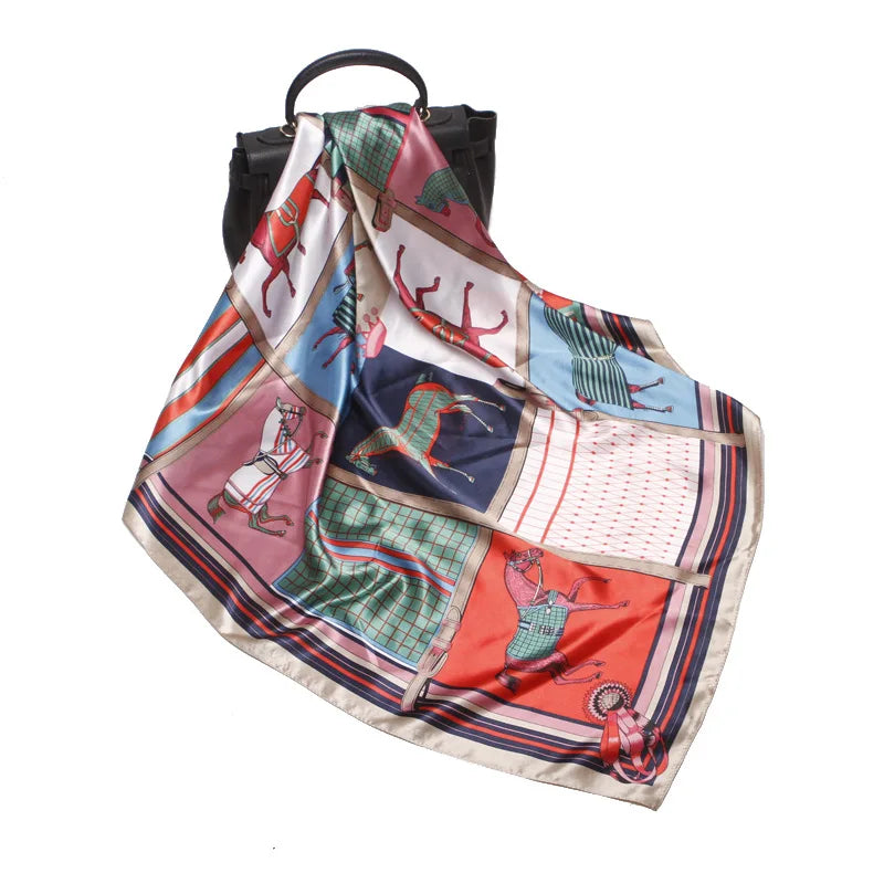 IRIS Horse Design Satin Scarf