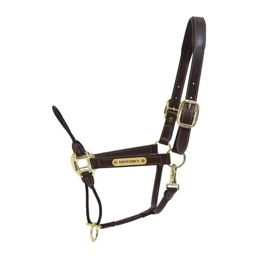 Kentucky Leather Rope Halter - Brown Leather