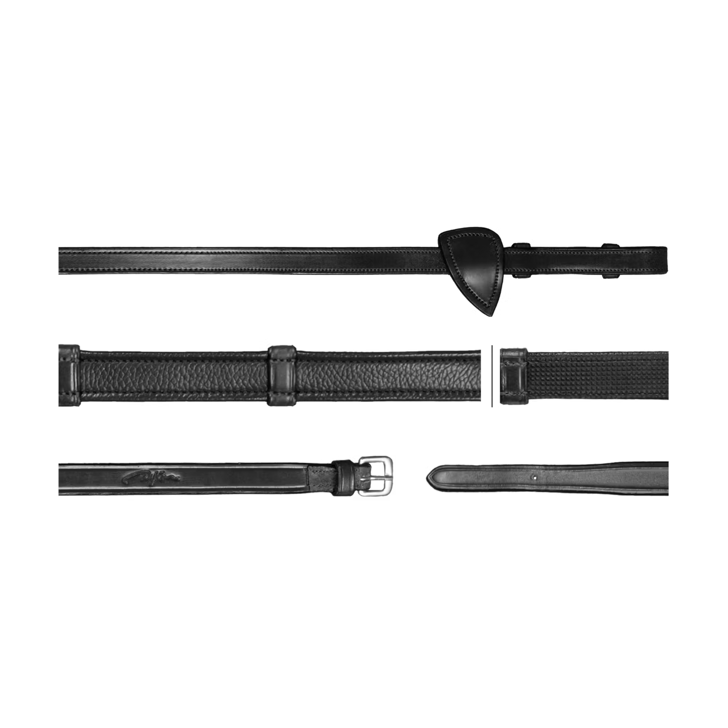 Dy'On 5/8" Hunter Reins with 7 Leather Loops - New English Collection