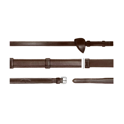 Dy'On 5/8" Hunter Reins with 7 Leather Loops - New English Collection