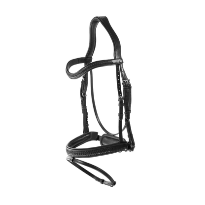 Dy'On Plaited Flash Noseband Bridle with Pull Back - New English Collection