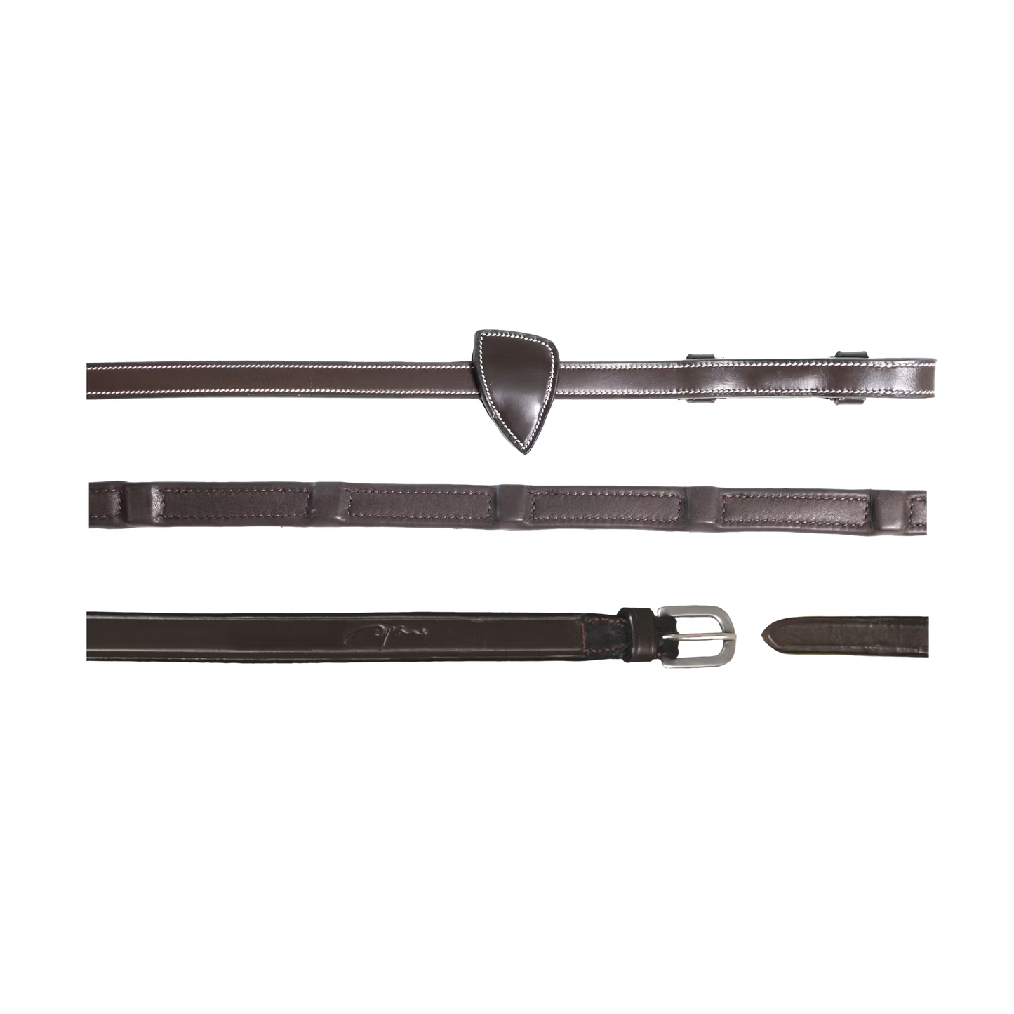 Dy'On 1/2 Soft Leather Reins with 8 Integrated Stops - Working Collection