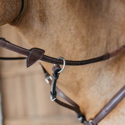 Dy'On 1/2” Rubber Reins with 7 Leather Loops and Plaited Detail - New English Collection