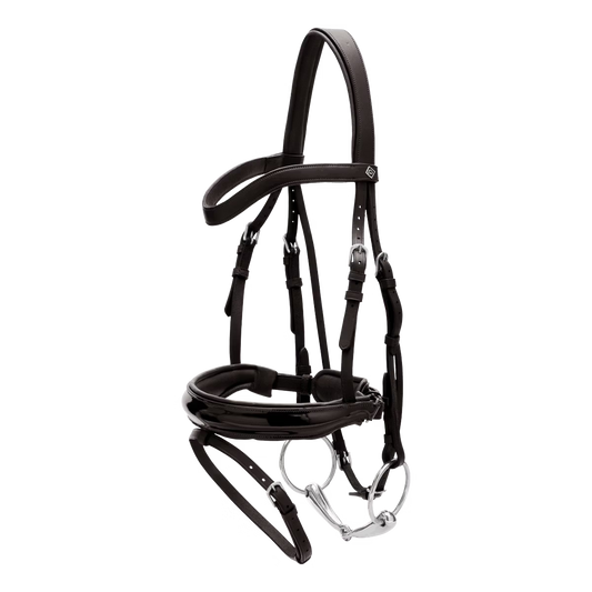 Dy'On Patent Large Crank Noseband Bridle with Flash - Working by Dy'On