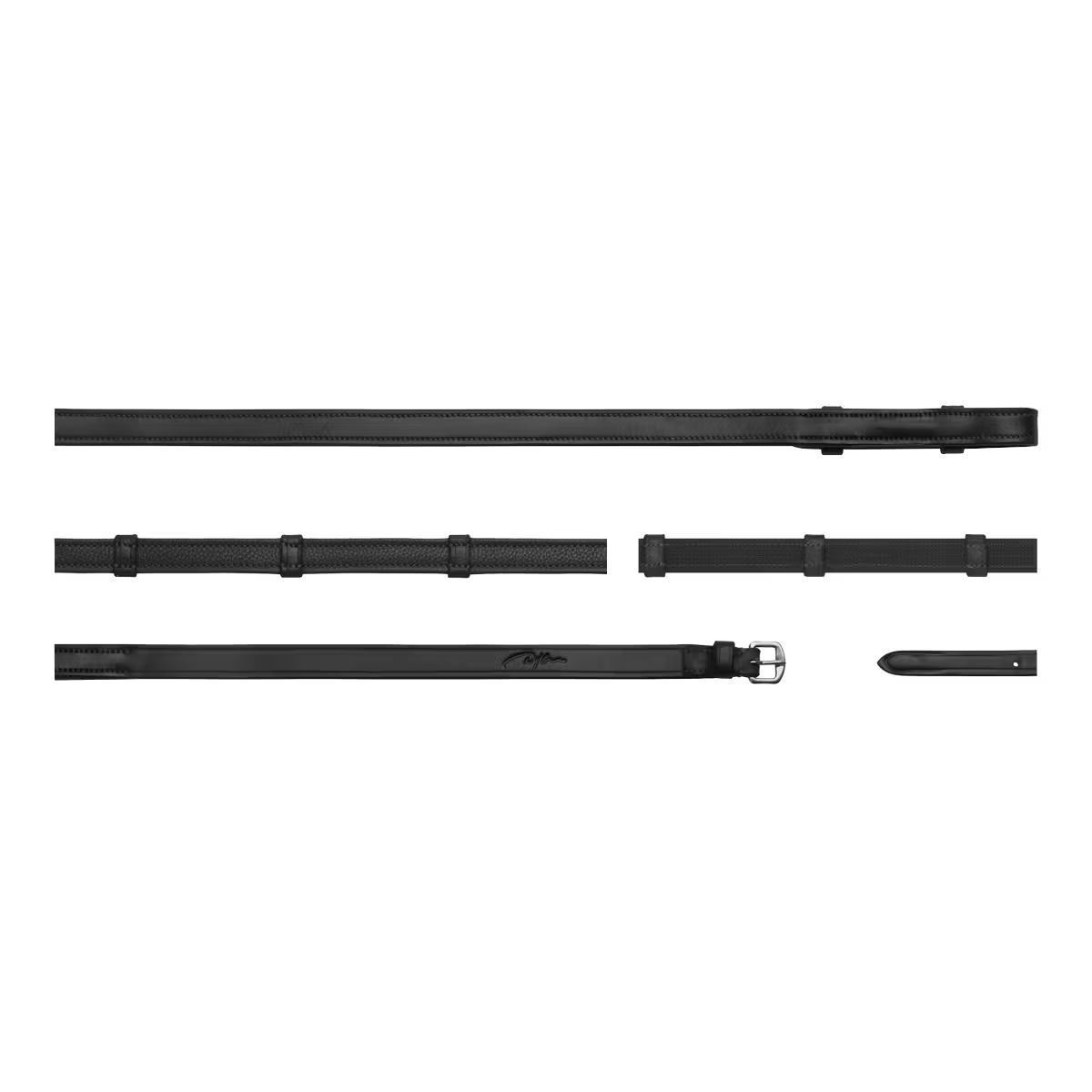 Dy'On 5/8" Hunter Reins with 7 Leather Loops (without stopper) - New English Collection