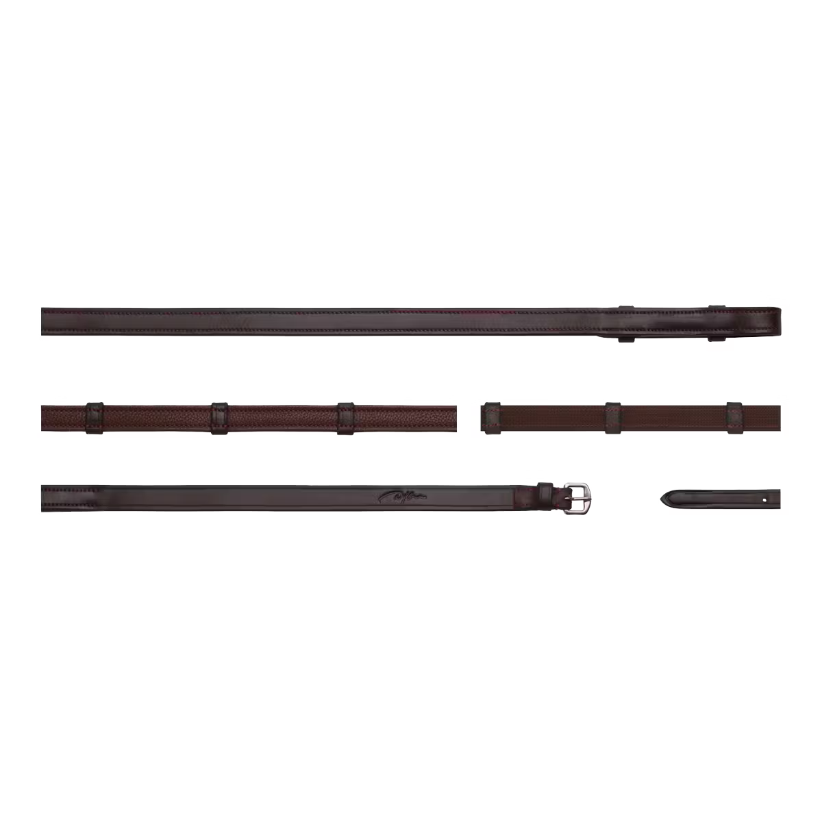 Dy'On 5/8" Hunter Reins with 7 Leather Loops (without stopper) - New English Collection