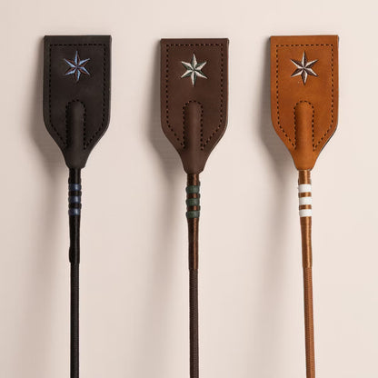 Velari - Jumping Whip Guidance Leather Grip - 65cm