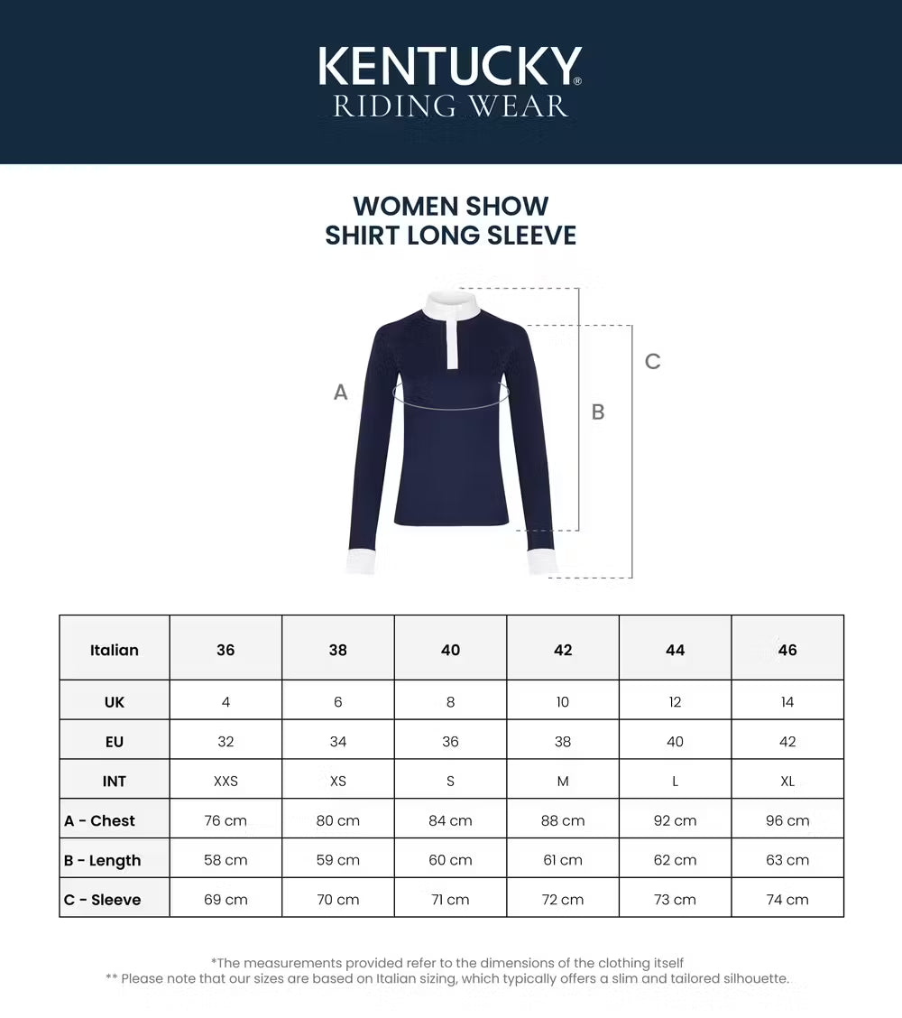 Kentucky Show Shirt Women Classic with Glitter Zipper LS