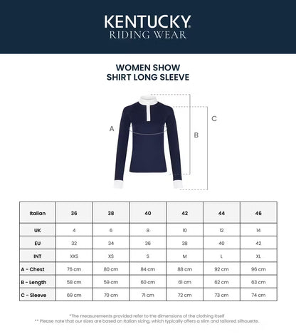 Kentucky Show Shirt Women Classic with Glitter Zipper LS