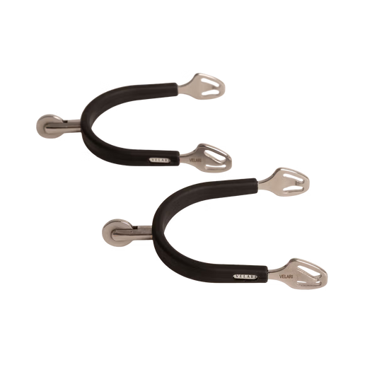 Velari Spurs - Stainless Steel with Rubber Large Wheel Rowell
