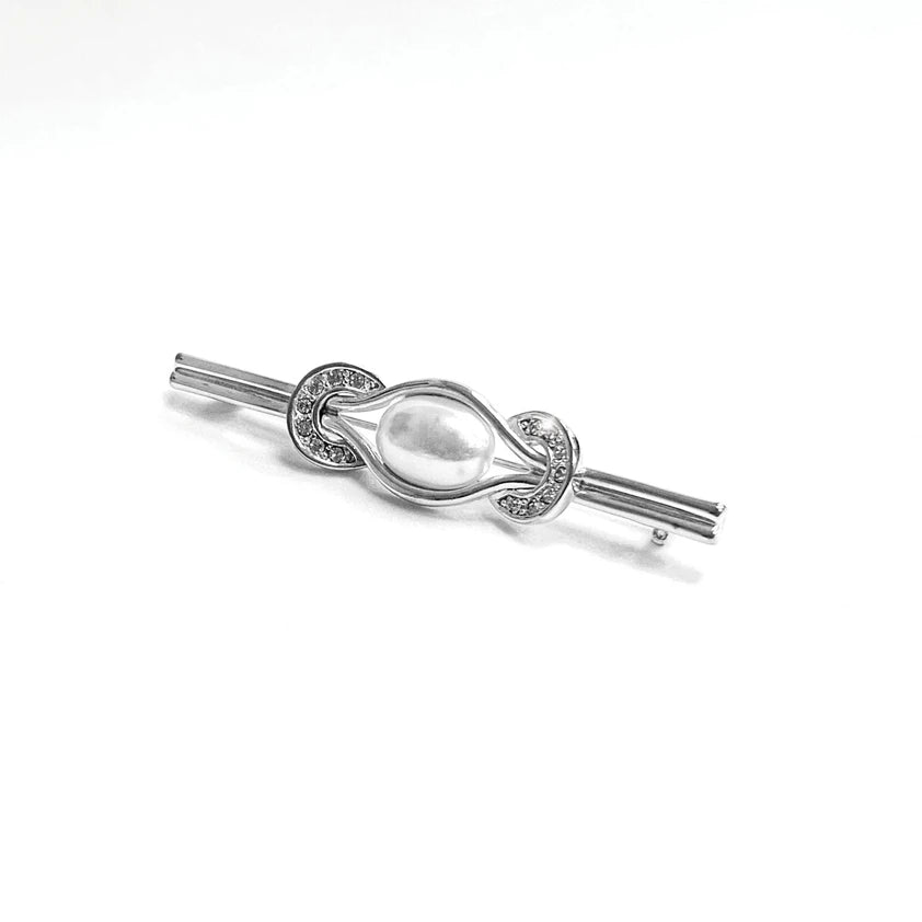 Equetech Silver Pearl & Horseshoes Stock PIn