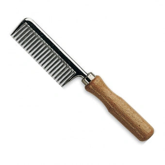 HG Aluminium Mane Comb with Wooden Handle