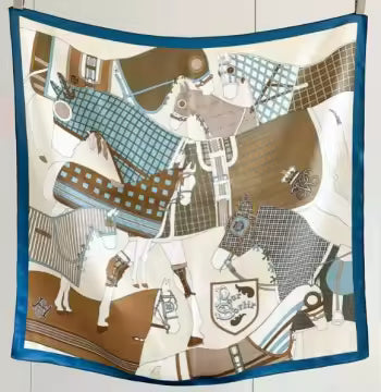 ELLIE Horse Design Silk Scarf