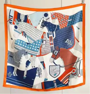 ELLIE Horse Design Silk Scarf