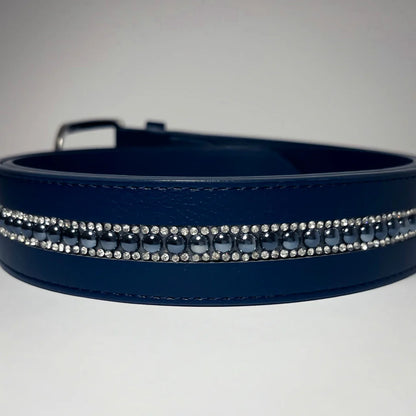 Cavaleira Equestrian Elegant Leather Belt - Navy