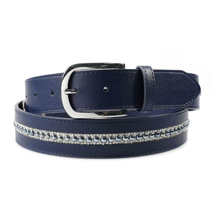 Cavaleira Equestrian Elegant Leather Belt - Navy