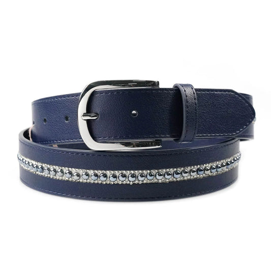 Cavaleira Equestrian Elegant Leather Belt - Navy