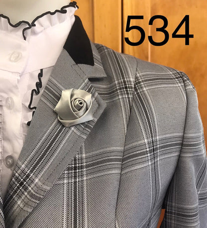 Top Shelf Black, Grey and Light Grey Show Hunter Jacket - Ladies Size 10 Only