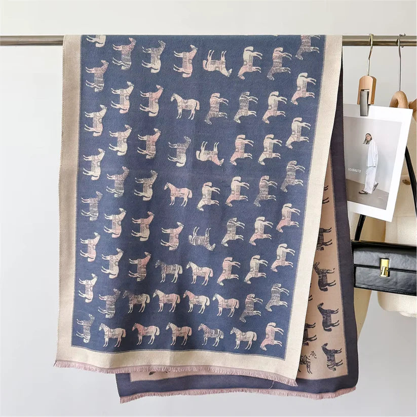 AMY Horse Design Cashmere Feel Pashmina/Shawl