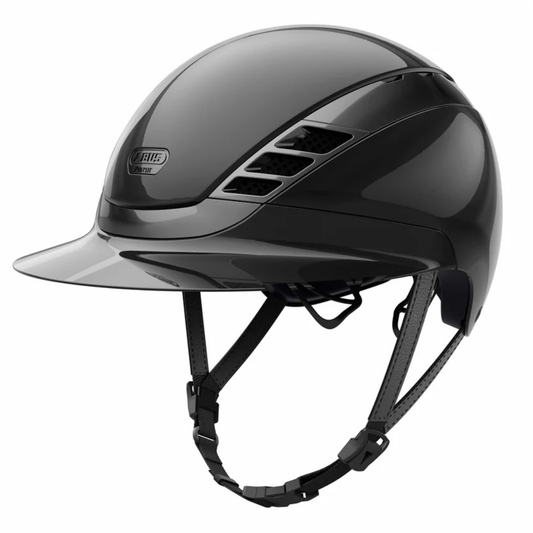 Abus Pikeur Airluxe Chrome LV Riding Helmet - Shiny Black