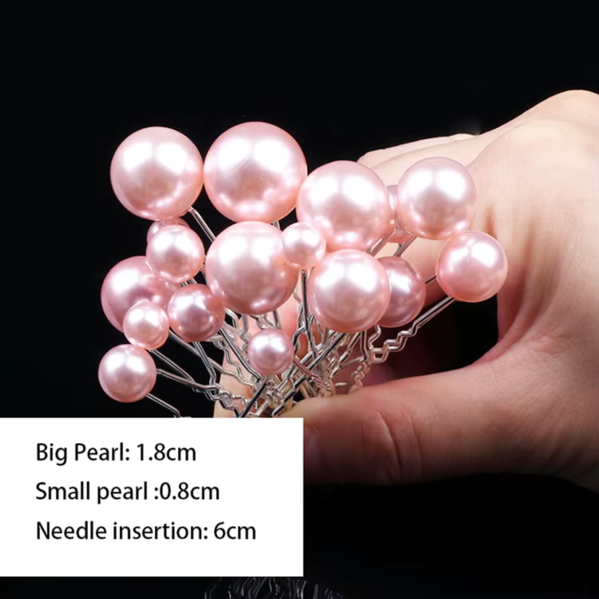 MARINA Individual Pearl Hair Pin - Pink