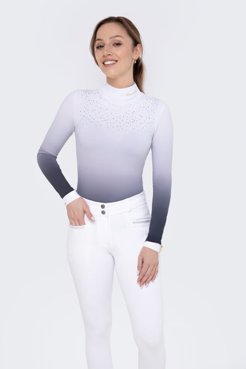 Fleur De Lys Bellflower Long Sleeve Shirt - White Ombre - COMING SOON