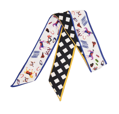 BRADEY Horse Design Twilly Scarf, Hair or Handbag Tie - 85x5cm