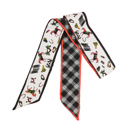 BRADEY Horse Design Twilly Scarf, Hair or Handbag Tie - 85x5cm