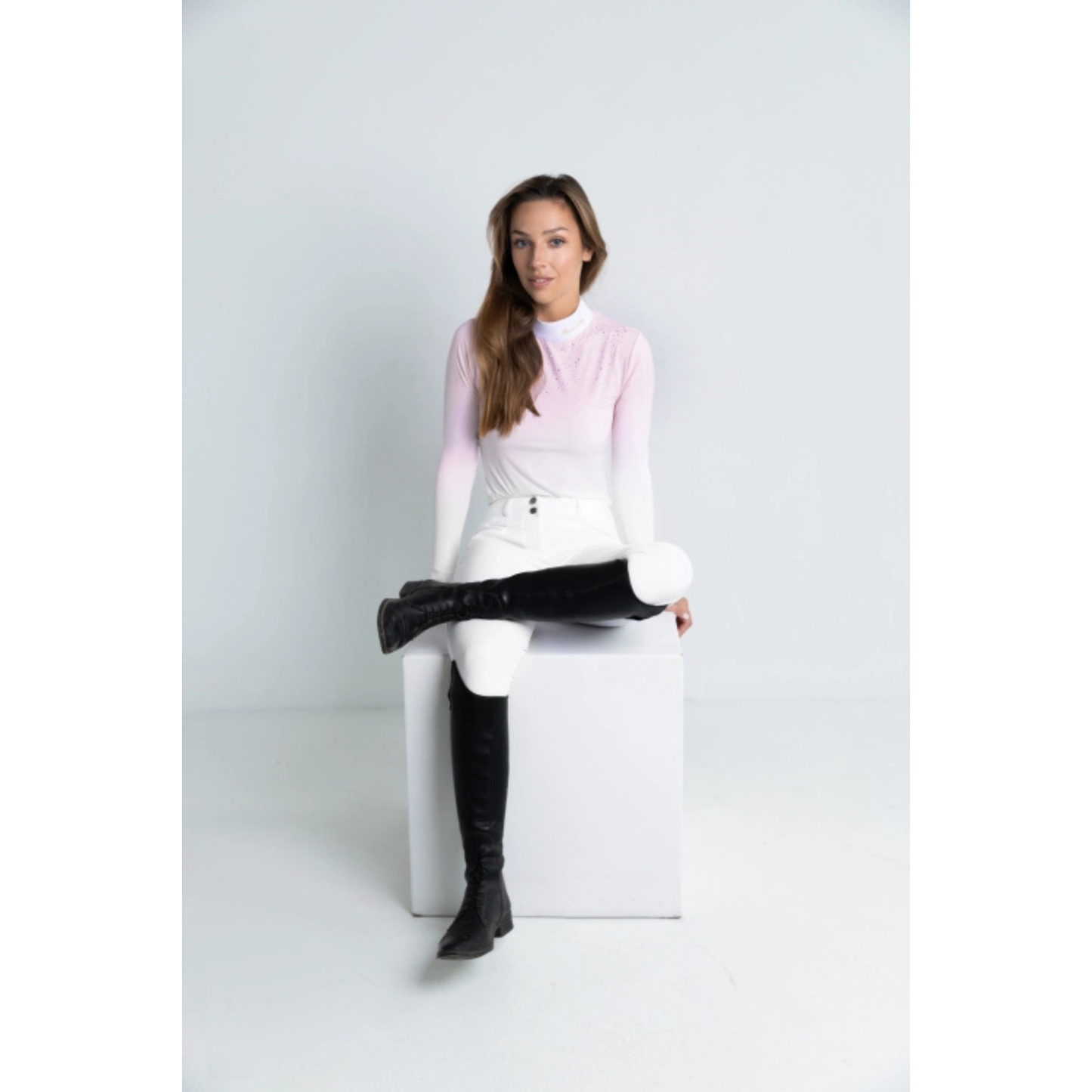 Fleur De Lys Bellflower LS Shirt - Pink/White Ombre - ON ORDER - DUE MID AUGUST