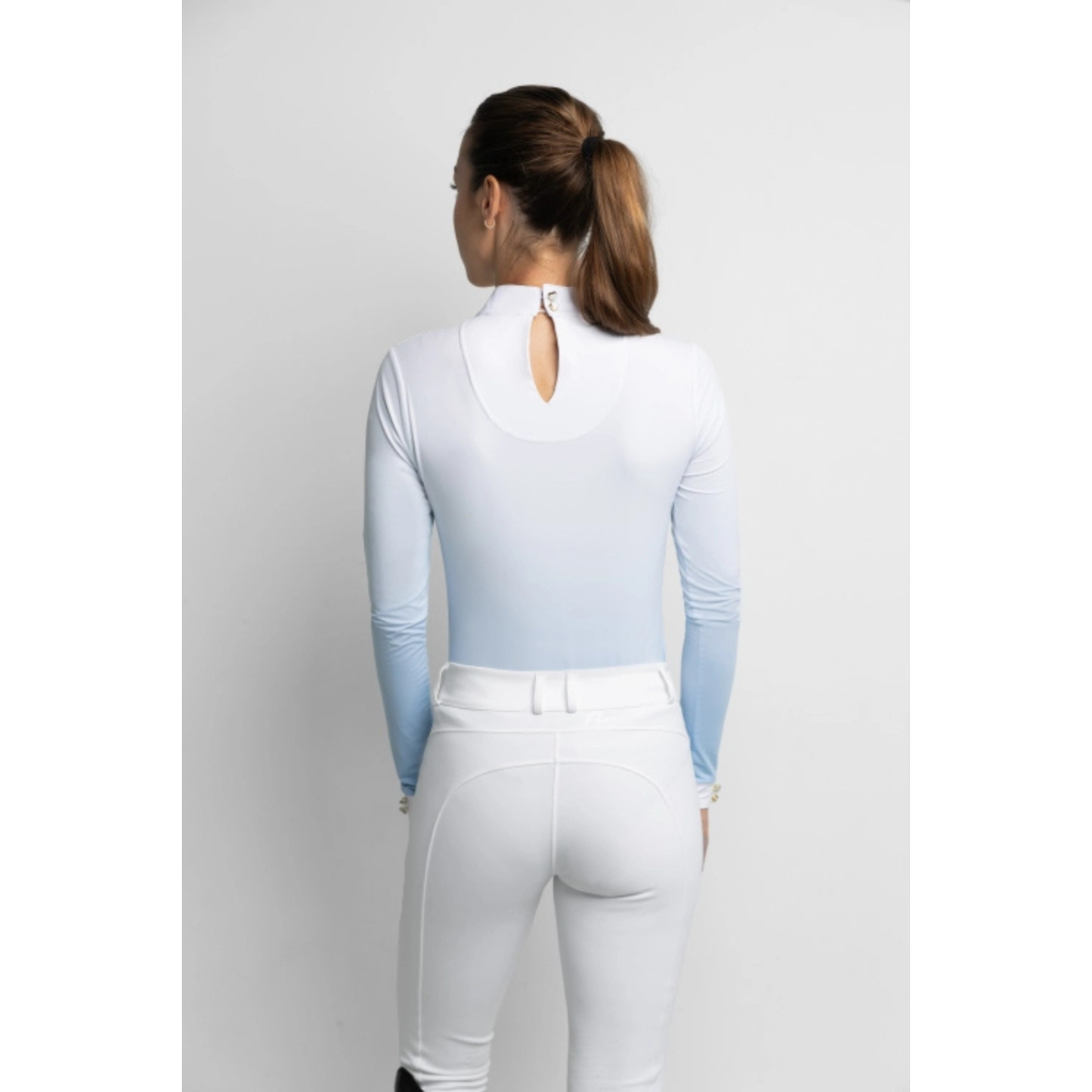 Fleur De Lys Bellflower LS Shirt - White/Blue Ombre