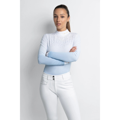 Fleur De Lys Bellflower LS Shirt - White/Blue Ombre