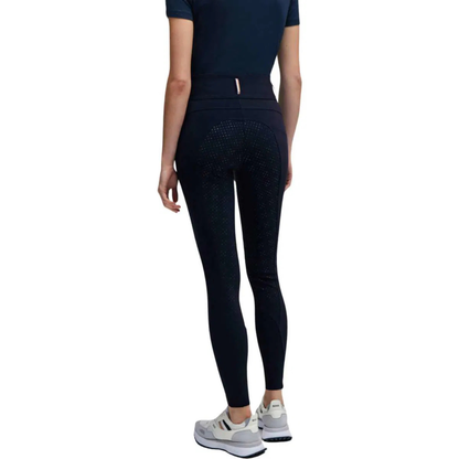 Boss Equestrian Ladies Hailey High Waist Full Grip Breeches - Summer - Black & Sky Captain (Navy)