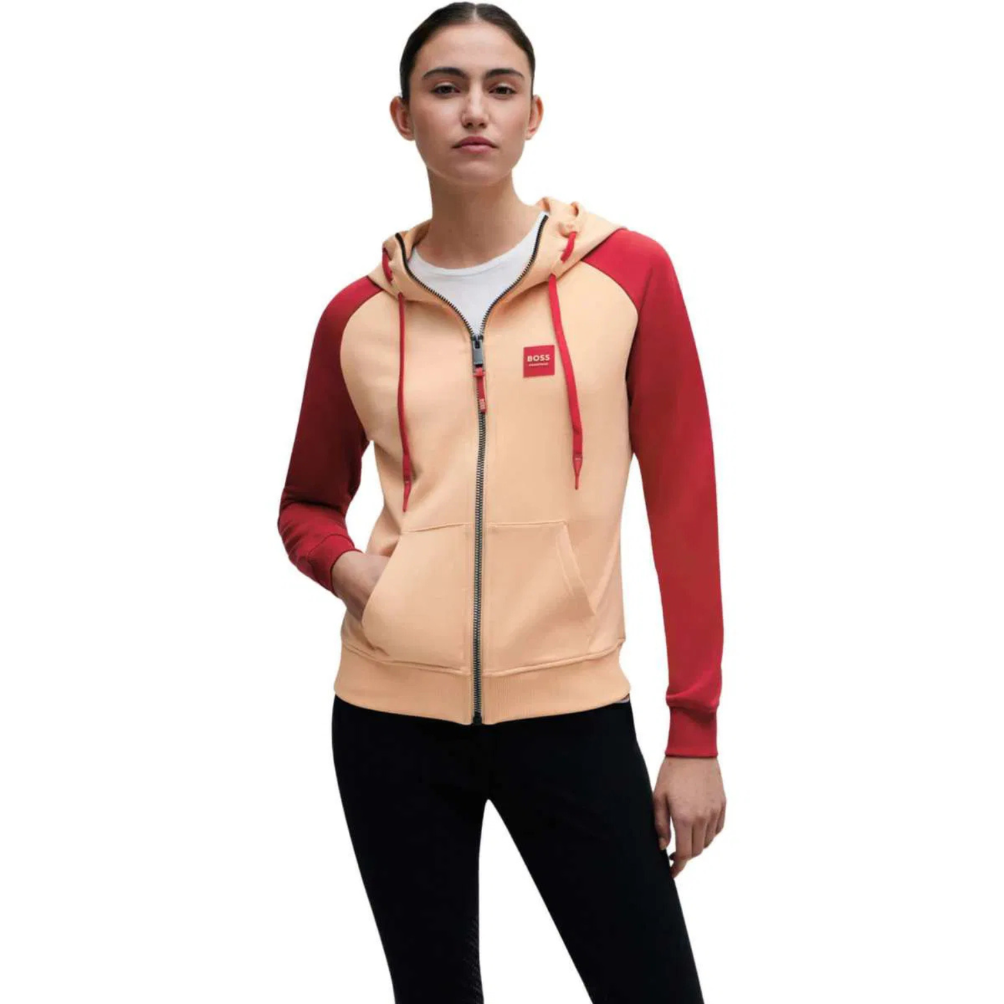 Boss Equestrian Ladies Riva Signature Stripe Colour Block Hooded Sweat Jacket