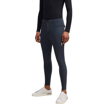 Boss Equestrian Men's James Knee Grip Breech - Summer - Black and Sky Captain (Navy)
