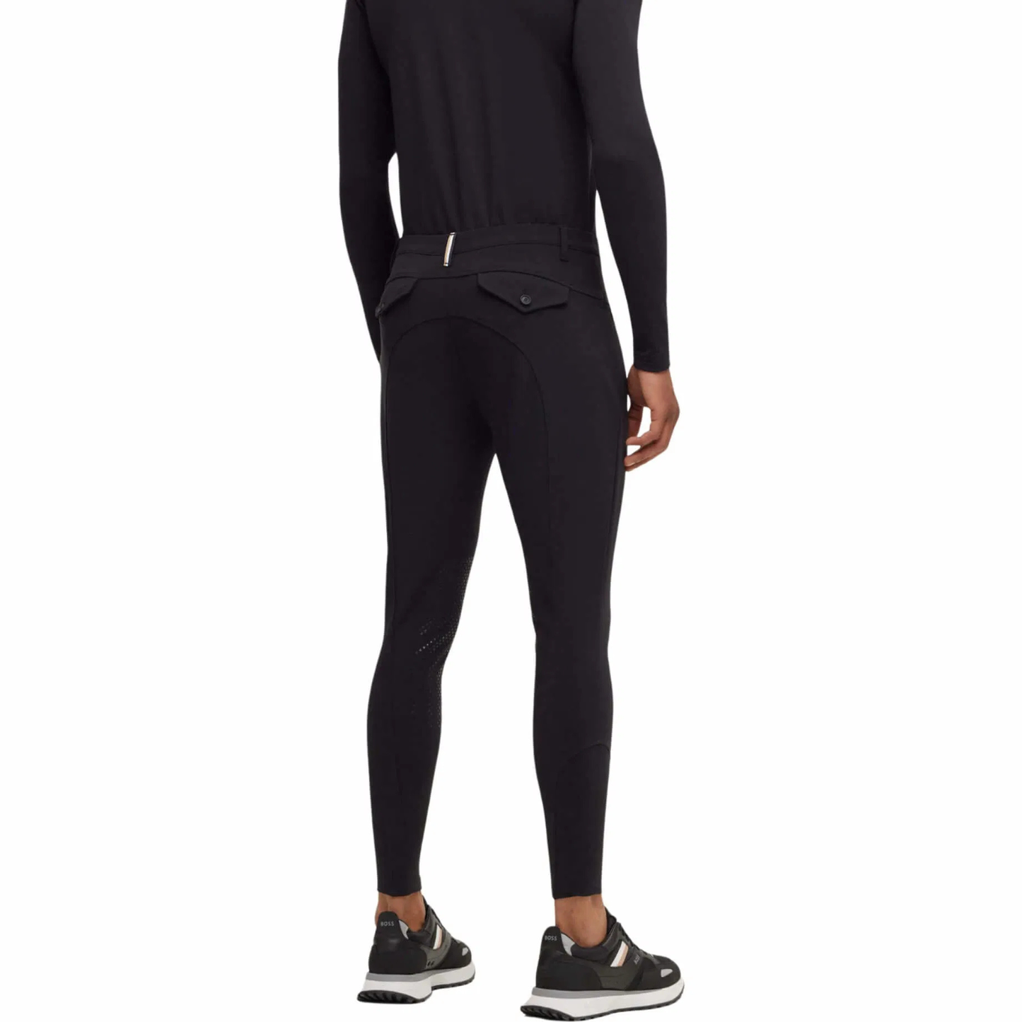 Boss Equestrian Men's James Knee Grip Breech - Summer - Black and Sky Captain (Navy)