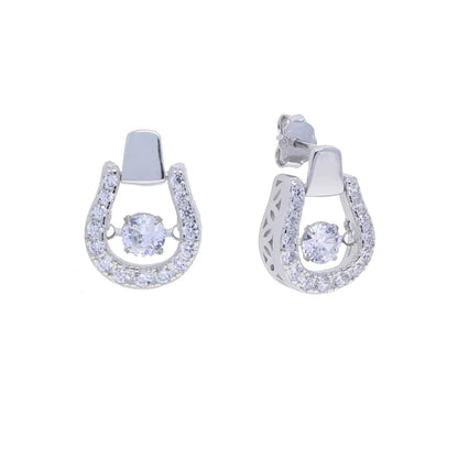 THD Bouncing Crystal Horseshoe Earrings