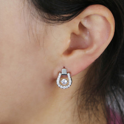THD Bouncing Crystal Horseshoe Earrings