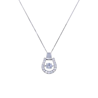THD Bouncing Crystal Horseshoe Necklace