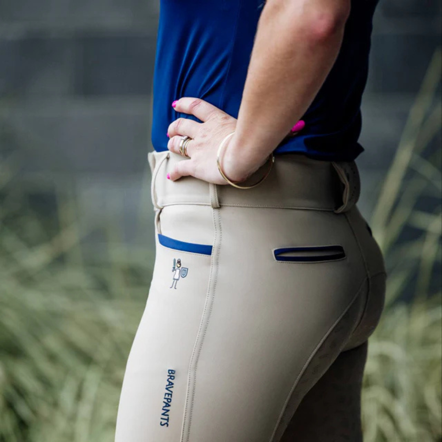 The Brave Pants Co. DW Endura Basic-B Breech Navy Trim - Knee Grip